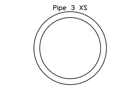 Prévia do símbolo Pipe 3 XS, bloco AISC_Pipe3XS