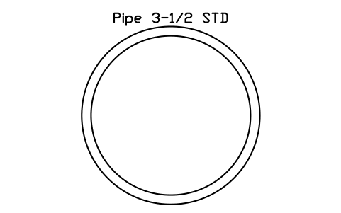 Prévia do símbolo Pipe 3-1/2 STD, bloco AISC_Pipe3_1_2STD
