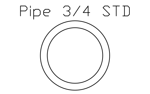 Prévia do símbolo Pipe 3/4 STD, bloco AISC_Pipe3_4STD