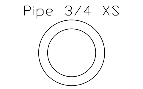 Prévia do símbolo Pipe 3/4 XS, bloco AISC_Pipe3_4XS