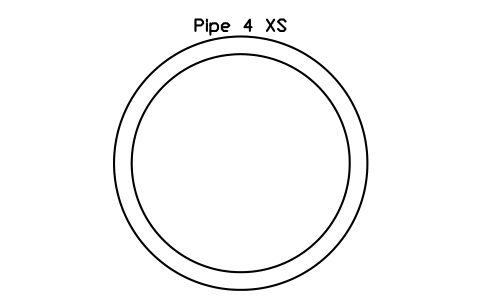 Prévia do símbolo Pipe 4 XS, bloco AISC_Pipe4XS