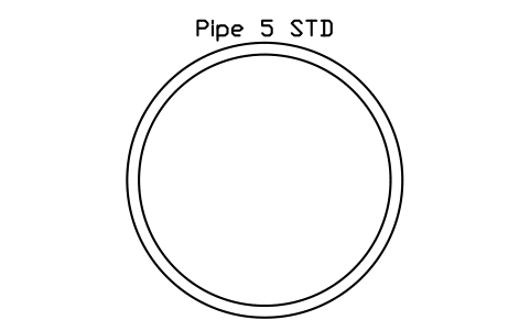 Prévia do símbolo Pipe 5 STD, bloco AISC_Pipe5STD