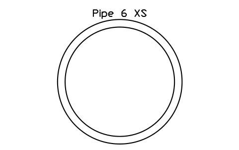 Prévia do símbolo Pipe 6 XS, bloco AISC_Pipe6XS