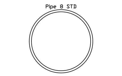 Prévia do símbolo Pipe 8 STD, bloco AISC_Pipe8STD