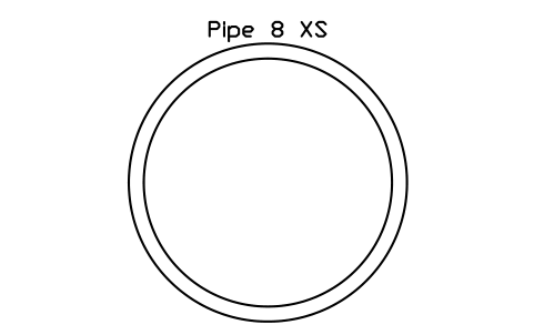 Prévia do símbolo Pipe 8 XS, bloco AISC_Pipe8XS