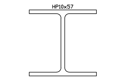 HP10x57 sembolünün önizlemesi, blok AISC_HP10X57