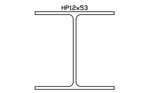 HP12x53 sembolünün önizlemesi, blok AISC_HP12X53