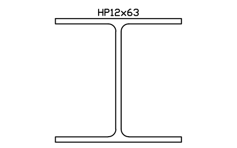 HP12x63 sembolünün önizlemesi, blok AISC_HP12X63