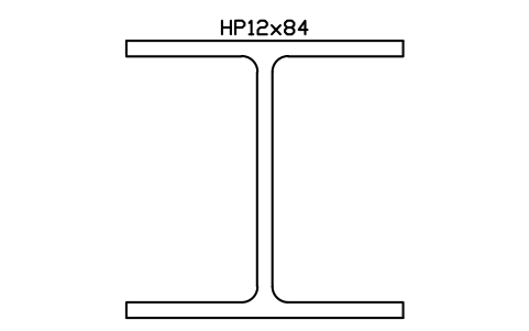 HP12x84 sembolünün önizlemesi, blok AISC_HP12X84