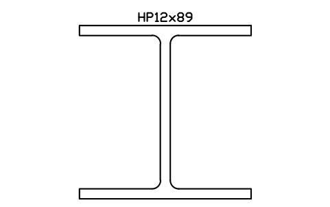 HP12x89 sembolünün önizlemesi, blok AISC_HP12X89