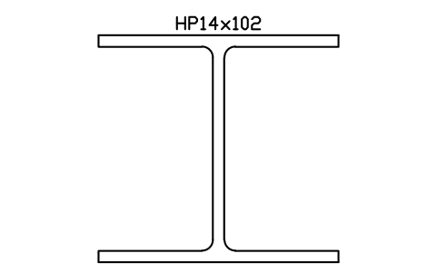 HP14x102 sembolünün önizlemesi, blok AISC_HP14X102