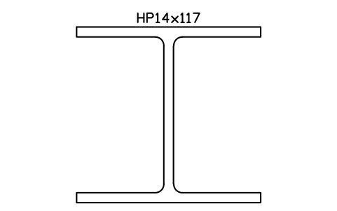 HP14x117 sembolünün önizlemesi, blok AISC_HP14X117