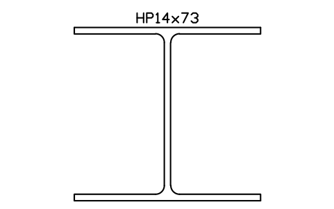 HP14x73 sembolünün önizlemesi, blok AISC_HP14X73