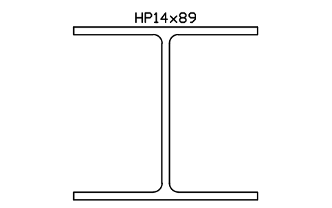 HP14x89 sembolünün önizlemesi, blok AISC_HP14X89