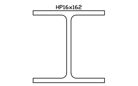 HP16x162 sembolünün önizlemesi, blok AISC_HP16X162