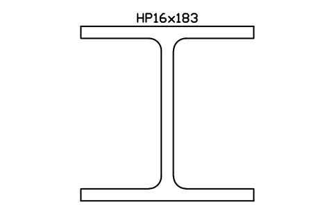 HP16x183 sembolünün önizlemesi, blok AISC_HP16X183