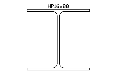 HP16x88 sembolünün önizlemesi, blok AISC_HP16X88