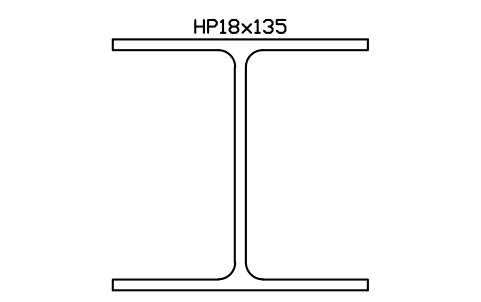 HP18x135 sembolünün önizlemesi, blok AISC_HP18X135