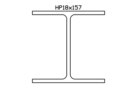 HP18x157 sembolünün önizlemesi, blok AISC_HP18X157