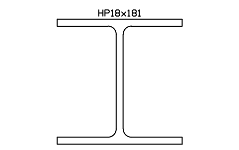 HP18x181 sembolünün önizlemesi, blok AISC_HP18X181