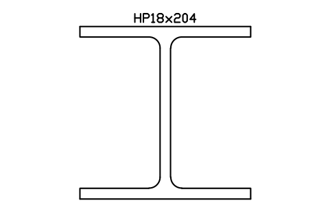 HP18x204 sembolünün önizlemesi, blok AISC_HP18X204