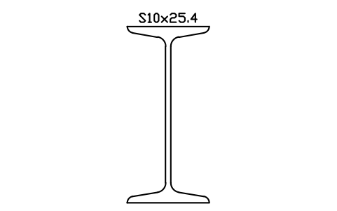 S10x25.4 sembolünün önizlemesi, blok AISC_S10X25.4