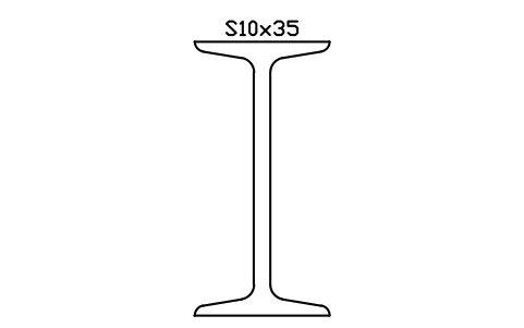 S10x35 sembolünün önizlemesi, blok AISC_S10X35