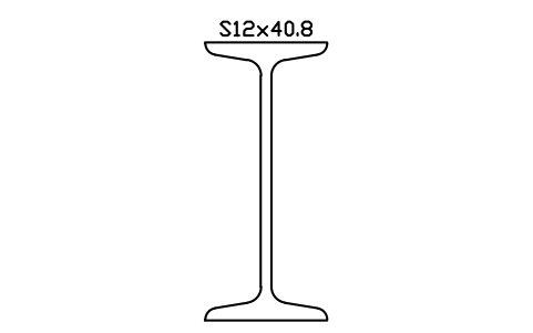 S12x40.8 sembolünün önizlemesi, blok AISC_S12X40.8