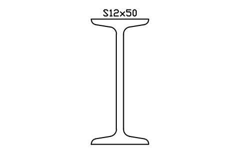 S12x50 sembolünün önizlemesi, blok AISC_S12X50