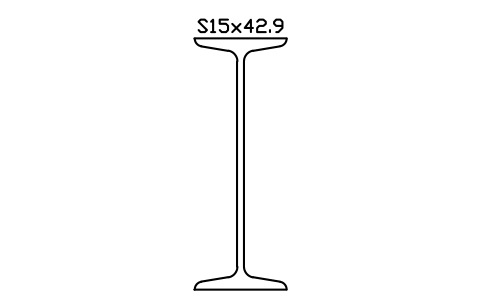 S15x42.9 sembolünün önizlemesi, blok AISC_S15X42.9
