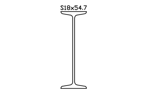 S18x54.7 sembolünün önizlemesi, blok AISC_S18X54.7