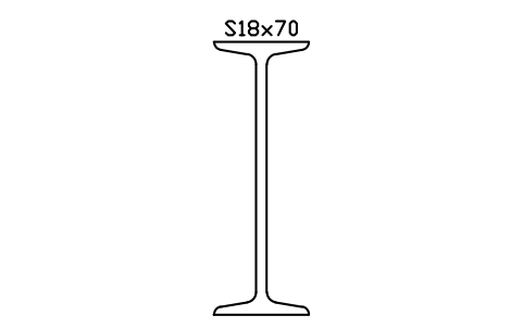 S18x70 sembolünün önizlemesi, blok AISC_S18X70