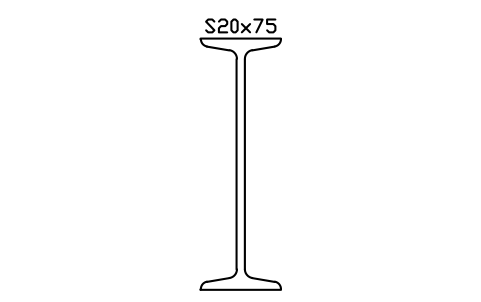 S20x75 sembolünün önizlemesi, blok AISC_S20X75