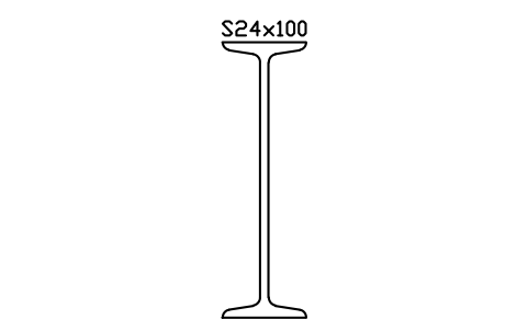 S24x100 sembolünün önizlemesi, blok AISC_S24X100