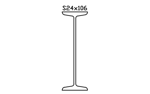 S24x106 sembolünün önizlemesi, blok AISC_S24X106