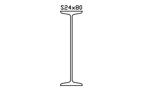 S24x80 sembolünün önizlemesi, blok AISC_S24X80