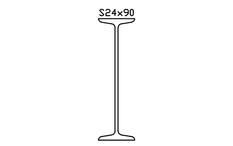 S24x90 sembolünün önizlemesi, blok AISC_S24X90