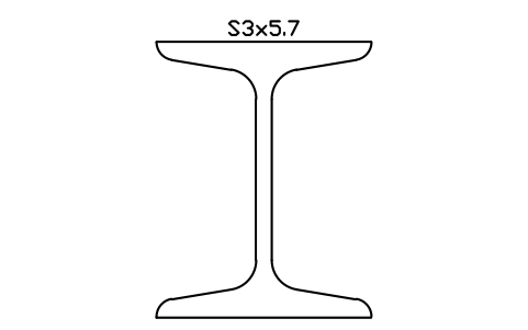 S3x5.7 sembolünün önizlemesi, blok AISC_S3X5.7