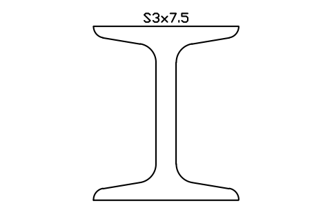 S3x7.5 sembolünün önizlemesi, blok AISC_S3X7.5