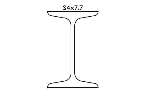 S4x7.7 sembolünün önizlemesi, blok AISC_S4X7.7