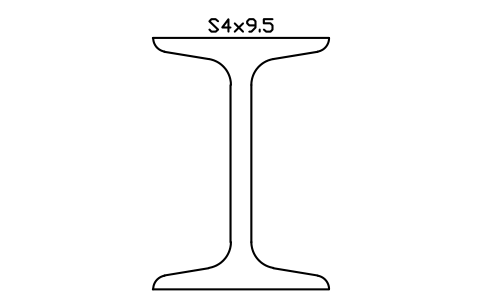 S4x9.5 sembolünün önizlemesi, blok AISC_S4X9.5