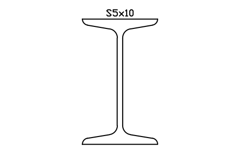 S5x10 sembolünün önizlemesi, blok AISC_S5X10