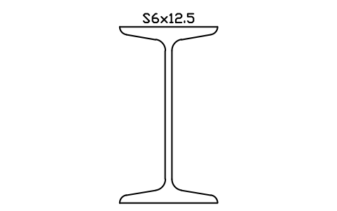 S6x12.5 sembolünün önizlemesi, blok AISC_S6X12.5