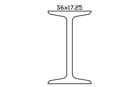 S6x17.25 sembolünün önizlemesi, blok AISC_S6X17.25