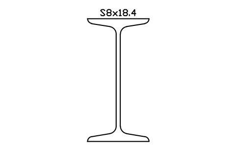 S8x18.4 sembolünün önizlemesi, blok AISC_S8X18.4