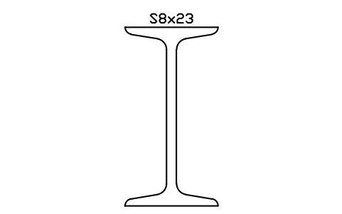 S8x23 sembolünün önizlemesi, blok AISC_S8X23