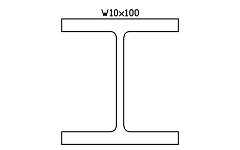 W10x100 sembolünün önizlemesi, blok AISC_W10X100