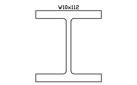 W10x112 sembolünün önizlemesi, blok AISC_W10X112