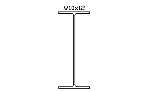 W10x12 sembolünün önizlemesi, blok AISC_W10X12
