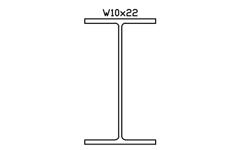 W10x22 sembolünün önizlemesi, blok AISC_W10X22